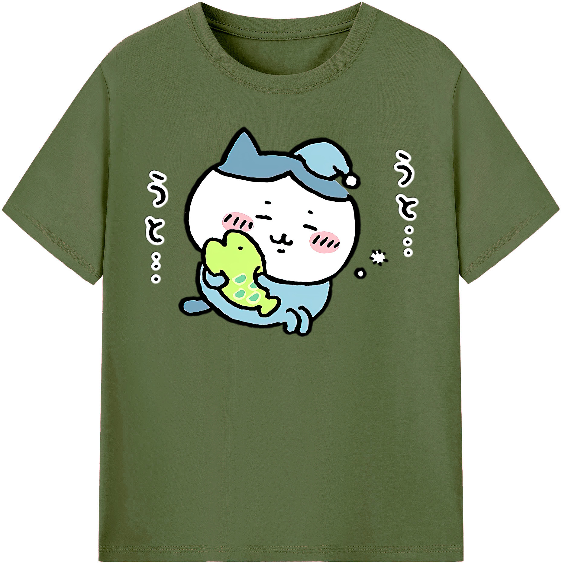 （画像用） ちいかわ ハチワレ Chii-kawa hachiware 綿100％半袖Tシャツ（フロントプリント）